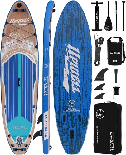 Miniatura 15 de UPWELL Tabla de Paddle Inflable de 10'6"/11'/11'6", Stand Up Paddleboard para Jóvenes y Adultos, Diseño Estable, Accesorios Premium de SUP, Mochila