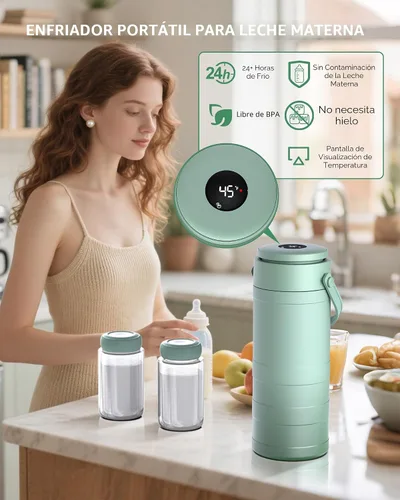 Miniatura 2 de Enfriador portátil de leche materna para exteriores, enfriamiento completo de 360° mantiene la leche fresca durante 24 horas, enfriador de leche