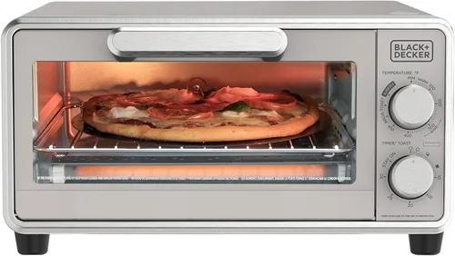 BLACK+DECKER Crisp N Bake - Horno tostador de 4 rebanadas, control de perilla