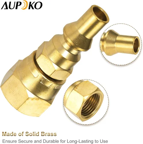 Miniatura 5 de Aupoko Accesorios de conexión rápida de propano RV de 1/4 pulgadas, enchufe de conexión rápida de 1/4 pulgadas x 3/8 pulgadas hembra para conectar