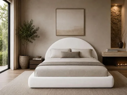 Miniatura 11 de Cama redonda – Funda lavable con cremallera – Espuma suave tapizada de lino – Modular minimalista moderno – Media luna – Se vende por separado