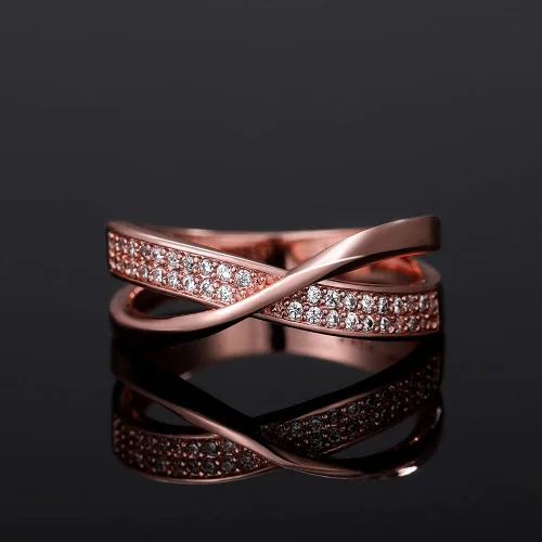 Miniatura 12 de Narica Anillo de 21 piedras chapadas en plata, apilables, corte redondo, zafiro azul, circonita cúbica, relleno de circonita cúbica, halo