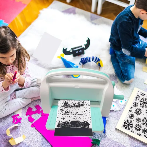 Miniatura 6 de Carpetas de plástico de Navidad en relieve, hojas de copo de nieve, plantilla de ciervo para álbumes de recortes, plantilla de papel
