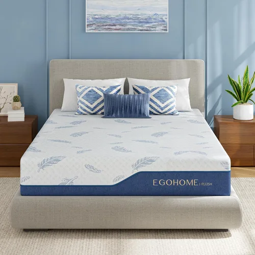 Miniatura 10 de EGOHOME Colchón tamaño individual mediano de 8 pulgadas, colchón de espuma viscoelástica en una caja con espuma de gel y funda extraíble sin fibra
