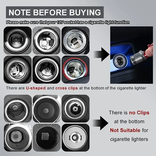 Miniatura 5 de Encendedor de cigarrillos para coche con botón de fuego y expulsión, enchufe de 12 voltios, accesorio de repuesto universal para la mayoría