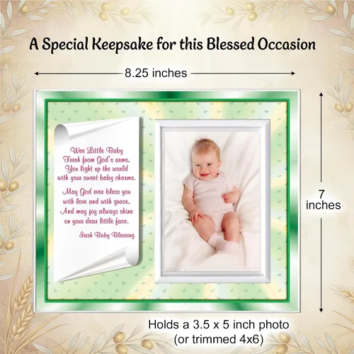 Miniatura 4 de Marco de fotos Irish Baby Blessing – Regalo tradicional de bendición cristiana de abuelos – con capacidad para fotos de 3.5 x 5 pulgadas Bendición