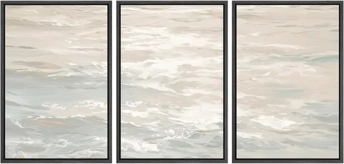 Miniatura 157 de SIGNWIN Lienzo enmarcado para pared, juego de arte tranquilo con reflejo de lago, acuarela, montaña y agua, ilustraciones modernas, arte abstracto