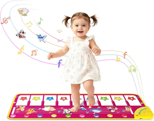 M Sanmersen - Tapete para piano de piso, tapete musical de juguetes para niños, tapete de juego con teclado de 39.5 pulgadas, manta de música Morado