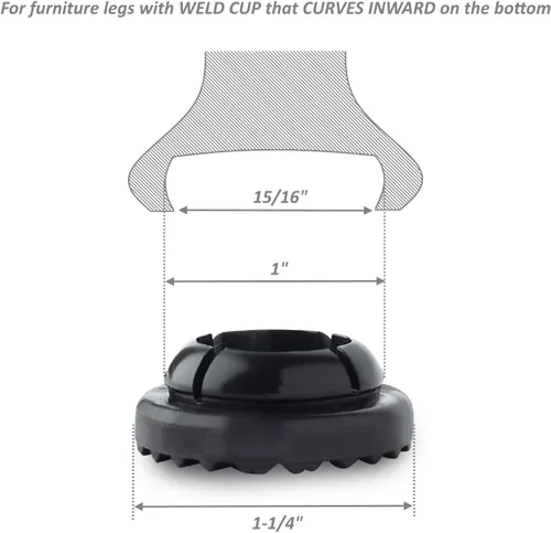 Miniatura 2 de Jejavu Protectores especiales de hierro forjado de 1 pulgada, se adaptan a 1 pulgada de diámetro interior, protectores de suelo para patas de silla