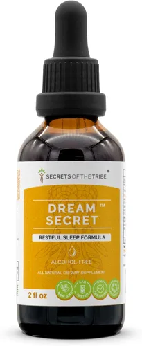 Dream Secret - Extracto sin alcohol, tintura, glicerita valeriana, pasiflor, lavanda, hierba de San Juan, amapola de California, manzanilla. Fórmula