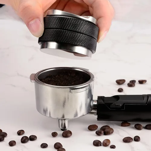 Miniatura 5 de Manipulador espresso de 2.008 in, altura ajustable del distribuidor de café, nivelador de café que se adapta con doble cabeza dos en uno y tres
