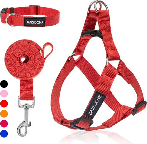 Miniatura 7 de Arnés para perro sin tirones, arnés ajustable, correa y collar para perros pequeños, medianos y grandes, arnés suave a prueba de escapes