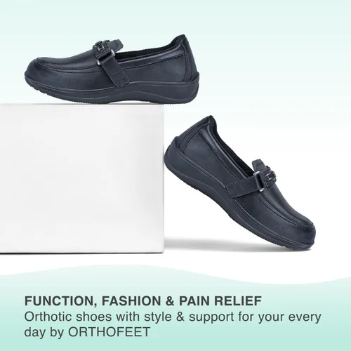 Miniatura 6 de Orthofeet - Alivio del dolor de pies y talón, ancho extendido, mejor fascitis plantar, ortopédica, diabética para mujer, Chelsea