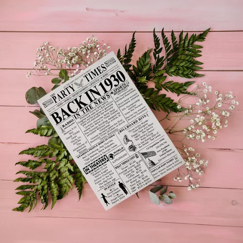 Miniatura 3 de Póster de cumpleaños 96 sin marco, periódico Back In 1930, regalos de feliz cumpleaños 96 para hombres y mujeres, vintage, retro, nacido en 1930