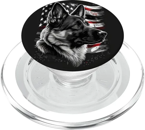 Miniatura 8 de PopSockets de perro pastor alemán con la bandera americana, estilo vintage, patriótico, PopGrip intercambiable