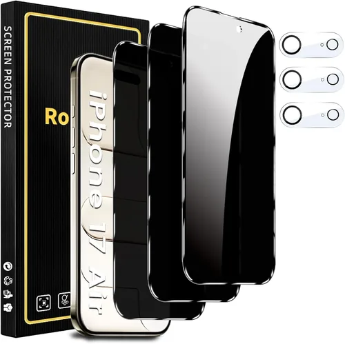 Miniatura 24 de Romkasi Paquete de 3 protectores de pantalla de privacidad para iPhone 11 de 6.1 pulgadas con 3 protectores de lente de cámara, película de vidrio