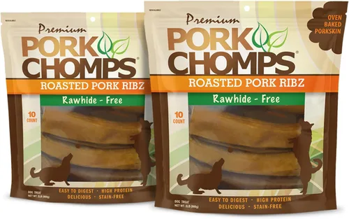 Miniatura 10 de Pork Chomps Masticables de piel de cerdo prensada para perros, anillos de 2.5 pulgadas, pollo real, 8 unidades, paquete de 1 – Golosinas de larga