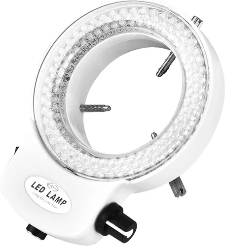 Miniatura 7 de Luz de microscopio LED 144 LED Brillo ajustable para cámara de microscopio estéreo (blanco)
