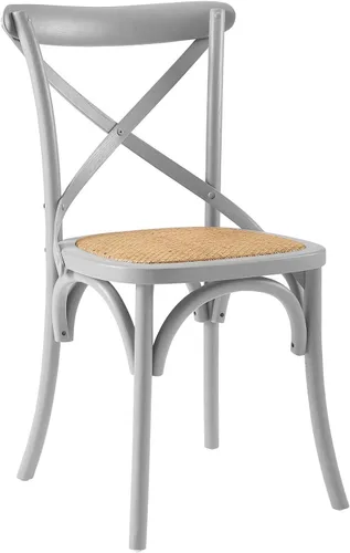 Miniatura 9 de Modway Gear - Silla de comedor de estilo rústico y moderno estilo granja, en madera de olmo y ratán, color negro
