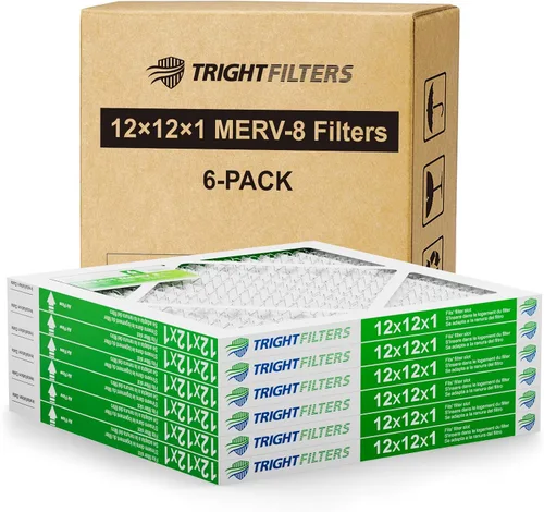 Miniatura 9 de TRIGHTFILTERS 12x12x1 Filtro de aire paquete de 6 unidades, duraderos filtros plisados MERV 8 para hogar HVAC CA y horno, filtro de aire compacto