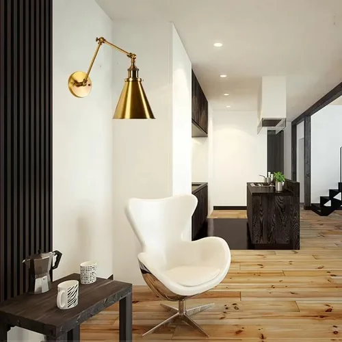 Miniatura 8 de LED Wall Sconce Nordic Gold Folding Lamp Retro Industrial Home Decor Restaurant Coffee Shop Milk Study Light