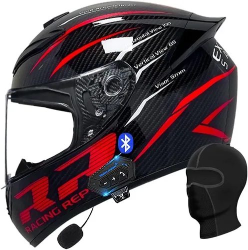 Miniatura 3 de Casco abatible con Bluetooth de cara completa para motocicleta, Bluetooth integrado, aprobado por DOT/ECE, múltiples rejillas de ventilación