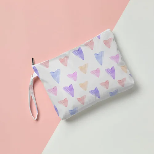 Miniatura 4 de Fokongna Bolsa húmeda de corazón de amor, bolsa de maquillaje de viaje, impermeable, gran capacidad para mujeres, niñas, mamá, hermana, amigos