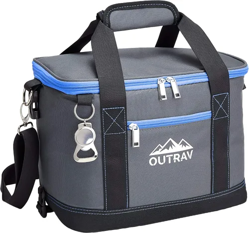 Miniatura 6 de Bolsa térmica plegable aislada – Bolsa térmica de almuerzo de 6 litros con abridor de botellas, capacidad para 16 latas, perfecta para camping