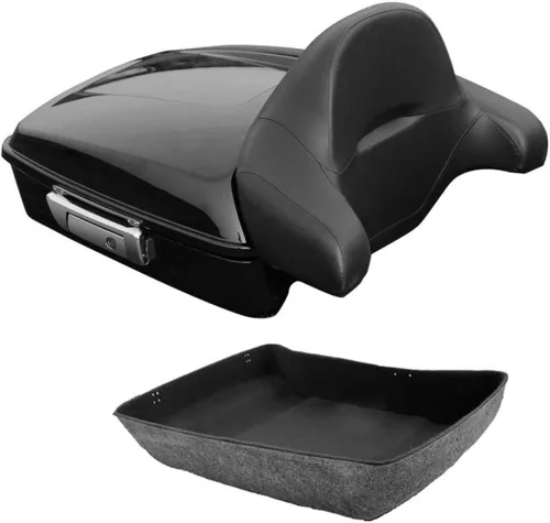 Miniatura 2 de TCT-MOTORPARTS Maletero y respaldo negro mate cortado para Harley Touring Electra Street CVO Road King Glide 2014-2025