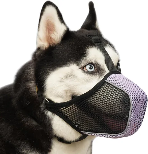 Mayerzon Bozal para perro, bozales suaves de malla patentados para perros grandes, medianos y pequeños, caniche Husky Doberman Labrador Retriever