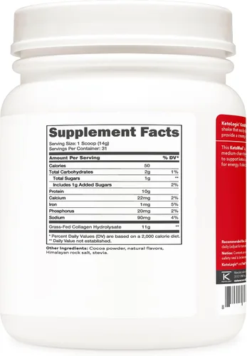 Miniatura 4 de Ketologic Colágeno alimentado con pasto (sabor a chocolate 1 LB)