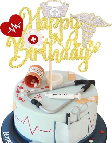Miniatura 11 de Rsstarxi 1 paquete de decoración para tartas de enfermería 2023, decoración de pastel de graduación para enfermería temática médica enfermera 2023