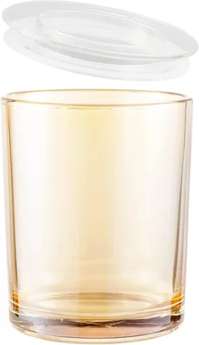 CandMak Frascos para Velas, Paquete de 20 Recipientes de Vidrio Vacíos de 6 OZ con Tapas Transparentes para Hacer Velas (Luxury Champagne)