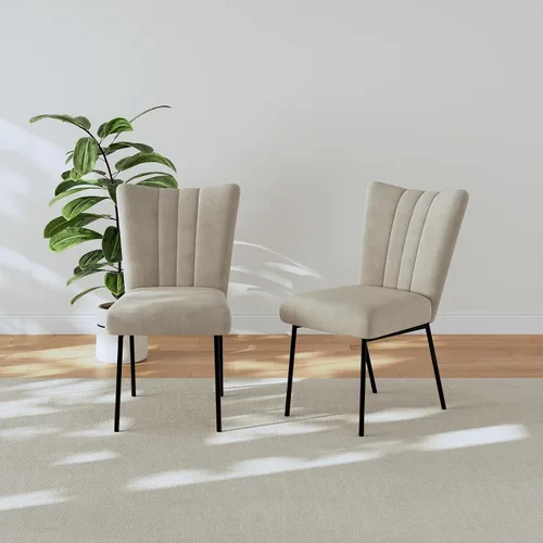 Miniatura 6 de HIPIHOM Juego de Mesa de Comedor de 62.9" para 6, Juego de Mesa de Cocina de Tablero MDF con 6 Sillas de Comedor de Tela, Juego de Mesa de Cocina