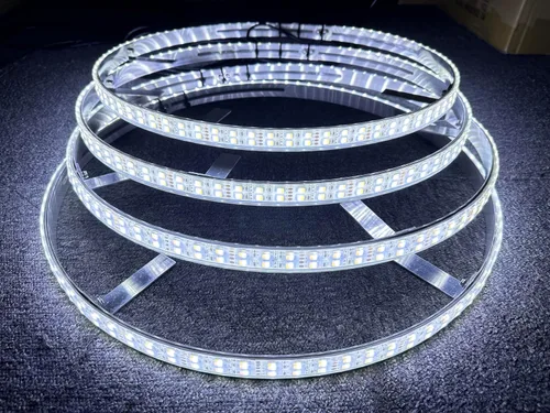 Luz de rueda LED blanca fría de alta intensidad de 17.5 pulgadas, doble fila, más brillante, luces de llanta intermitente, IP68, recogida