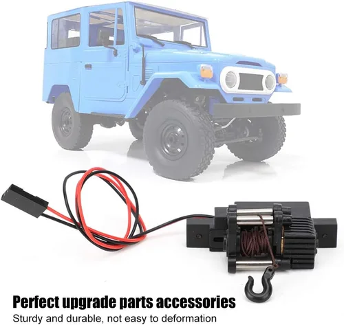 Miniatura 4 de Qiilu Cabrestante Rc Winch 1 16 Negro Plástico Metal Plástico Metal Cabrestante Automático Piezas de actualización Accesorios Ajuste para 1 16 RC