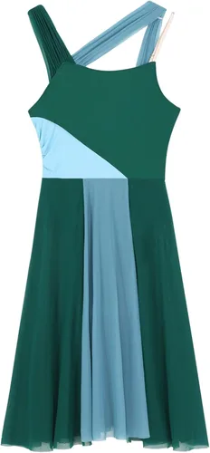 Miniatura 3 de Vestido de baile asimétrico de malla para mujer, vestido de baile lírico con bloques