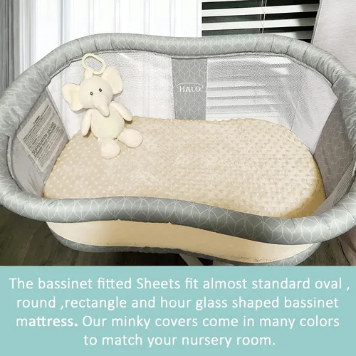 Miniatura 4 de Owlowla Bassinet Sheet,Ultra Soft Minky Cradle Sheets Universal Fitted Bassinet Pad/Mattress for Baby Boys Girls(Black)