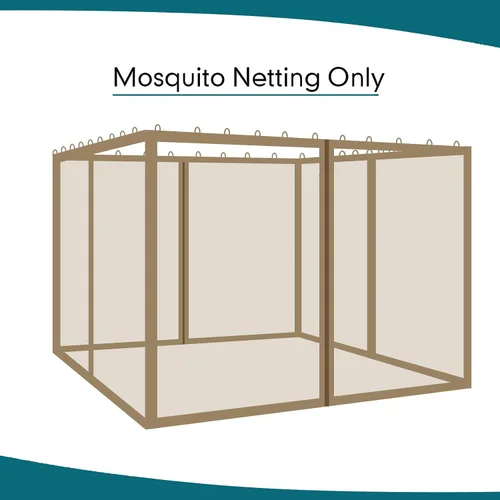 Miniatura 7 de Wonwon Gazebo Mosquitera de Repuesto Universal para Exteriores Toldo de 4 Paneles de Paredes de Malla con Cremallera para Gazebo de 10' x 10