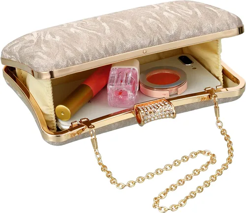 Miniatura 6 de Bolsos de mano dorados para mujer de noche, bolso dorado para boda, fiesta, novia, baile de graduación, formal, dorado, bolso de hombro