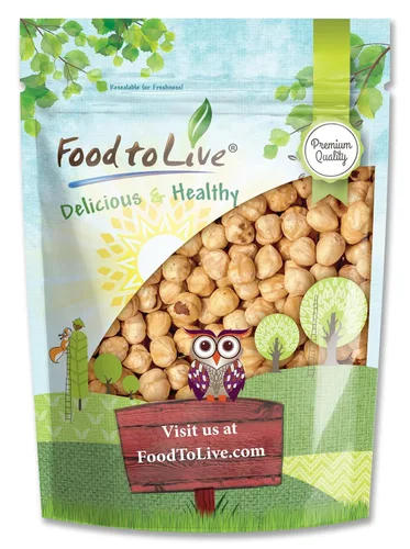 Food to Live - Avellanas blanqueadas tostadas en seco, 8 onzas – Filberts enteros asados al horno, sin aceite añadido, sin piel, vegano, kosher, a