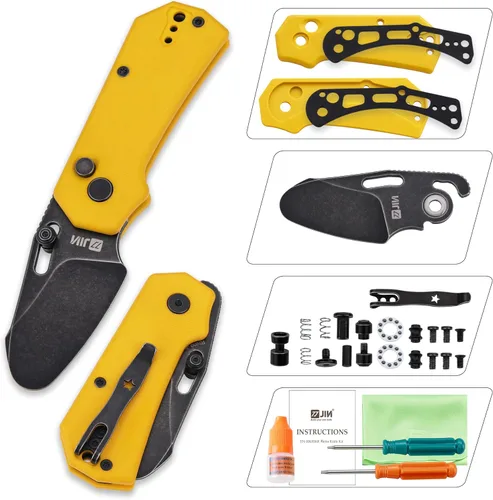 Miniatura 12 de JIN Rhino Jr. Cuchillo de bolsillo para niños, cuchillo juguete para hacer malabares, kit de bricolaje, hoja de acero de 1.97” no afilada, punta