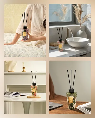 Miniatura 8 de M&SENSE Juego de difusor de varillas de cereza salvaje, 8.79 onzas líquidas, fragancia para el hogar, no tóxico, difusor de baño natural con palos