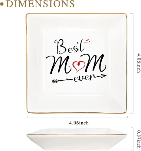 Miniatura 6 de Regalos de Navidad para mamá, regalo de cumpleaños de hija, plato de cerámica, bandeja decorativa para joyas, regalo de Acción de Gracias, Año