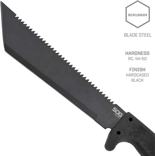 Miniatura 3 de SOG fari 10 in. Machete, Kraton, Tanto Plain