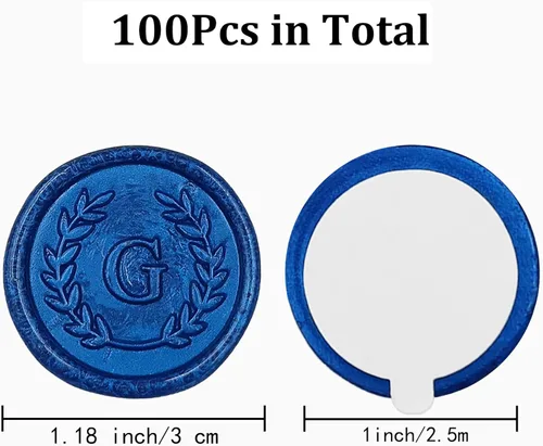Miniatura 2 de 100 calcomanías adhesivas de sello de cera con letra G, hechas a mano, sin necesidad de sellar, rasgar y usar calcomanías de cera para invitaciones