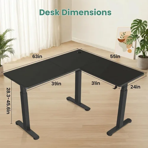 Miniatura 3 de Farexon Escritorio eléctrico de pie de altura ajustable de 48 x 24 pulgadas con escritorio de pie antifatiga tablero de equilibrio (20.9 x 13.8)