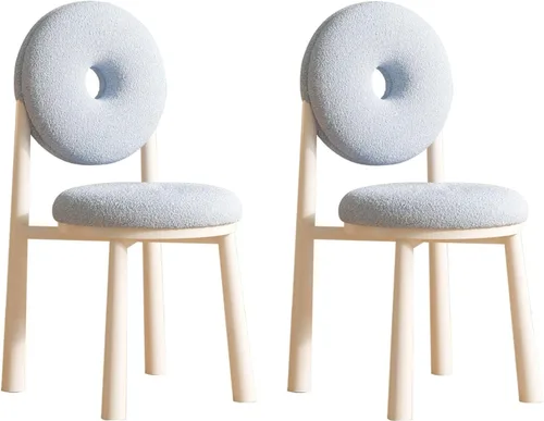 Miniatura 21 de Donut Dining Chairs,Makeup Chair,Kitchen Room Chairs Nordic Back, Dining Room with Metal Legs,Living Room Chair for Home Bedroom Cream Wind Brownish