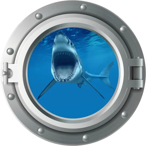 Miniatura 11 de Niwo ART - Calcomanía 3D de delfín A, ojo de buey marino bajo el agua, adhesivo de pared autoadhesivo para despegar y pegar (12 pulgadas)