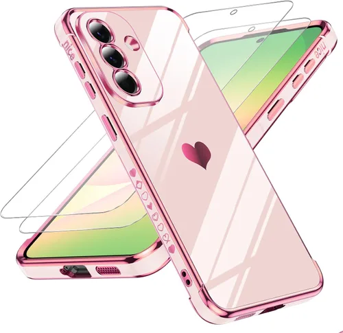 Miniatura 9 de LeYi for Moto G 5G 2025 Case: with Tempered Glass Screen Protector [2 Pcs]+ Full Camera Lens Protection,Love Heart Plating Cute Luxury Soft TPU